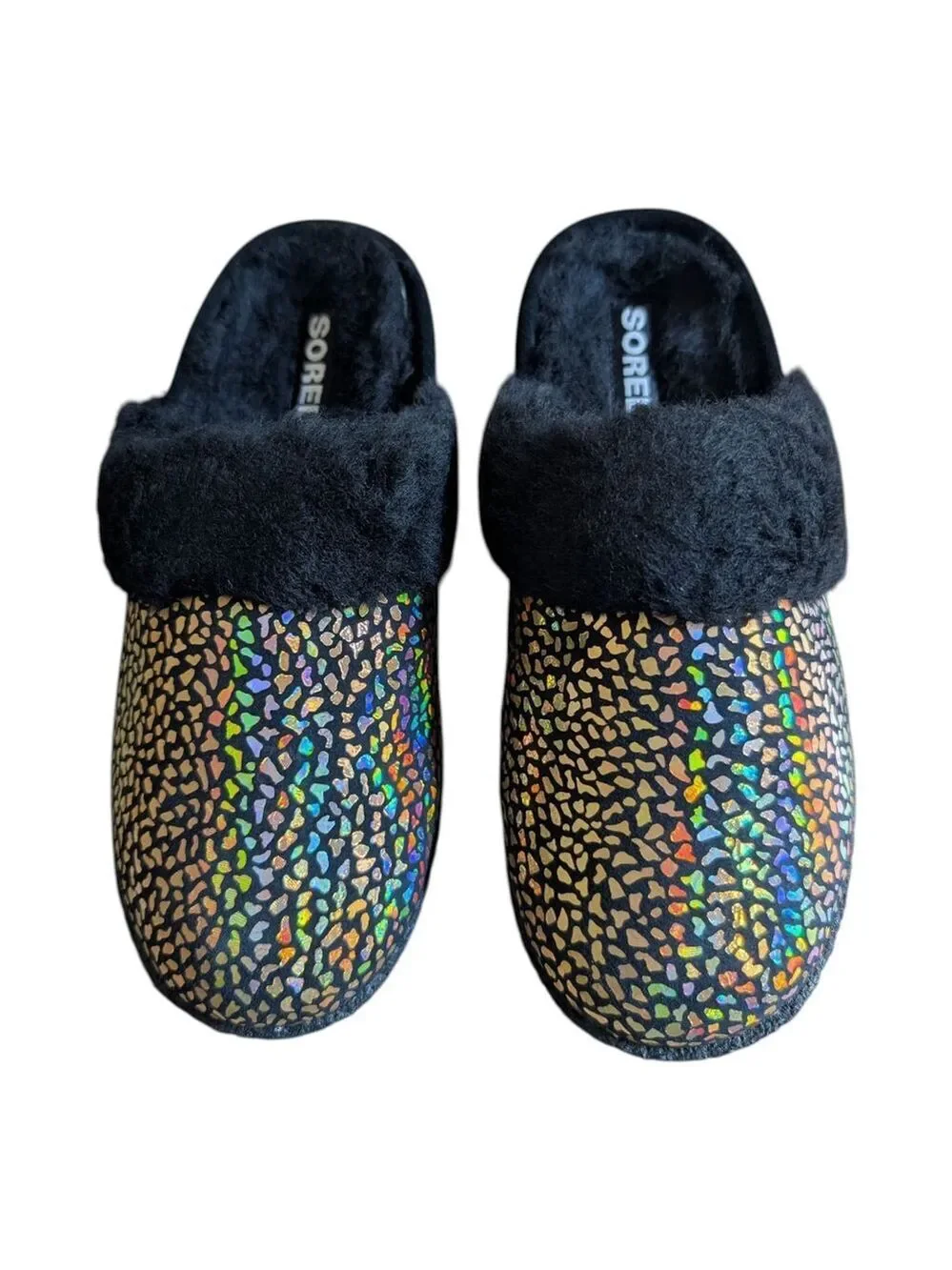 Sorel Youth Nakiska Slide II Kids Black Gold Glitter Sparkle New Box Size 4 NWT